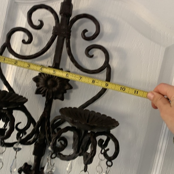 Cast iron wall sconces‎ brown traditional vintage moody with crystal - Picture 5 of 11